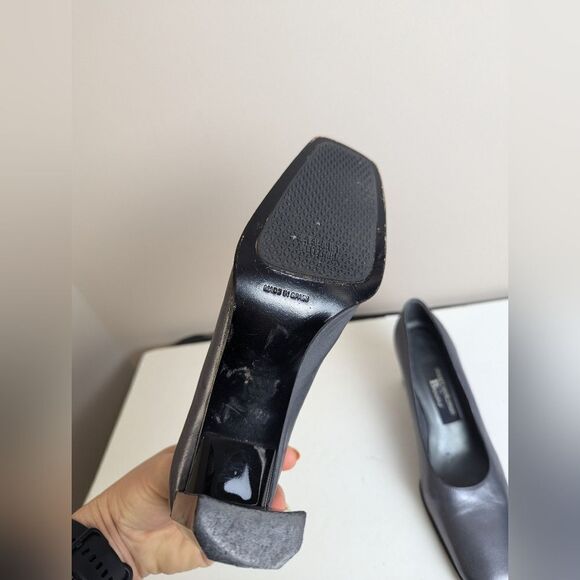 Stuart Weitzman for Browns Metallic Grey Pumps – Geometric Heel – Size 5 - Picture 4 of 11